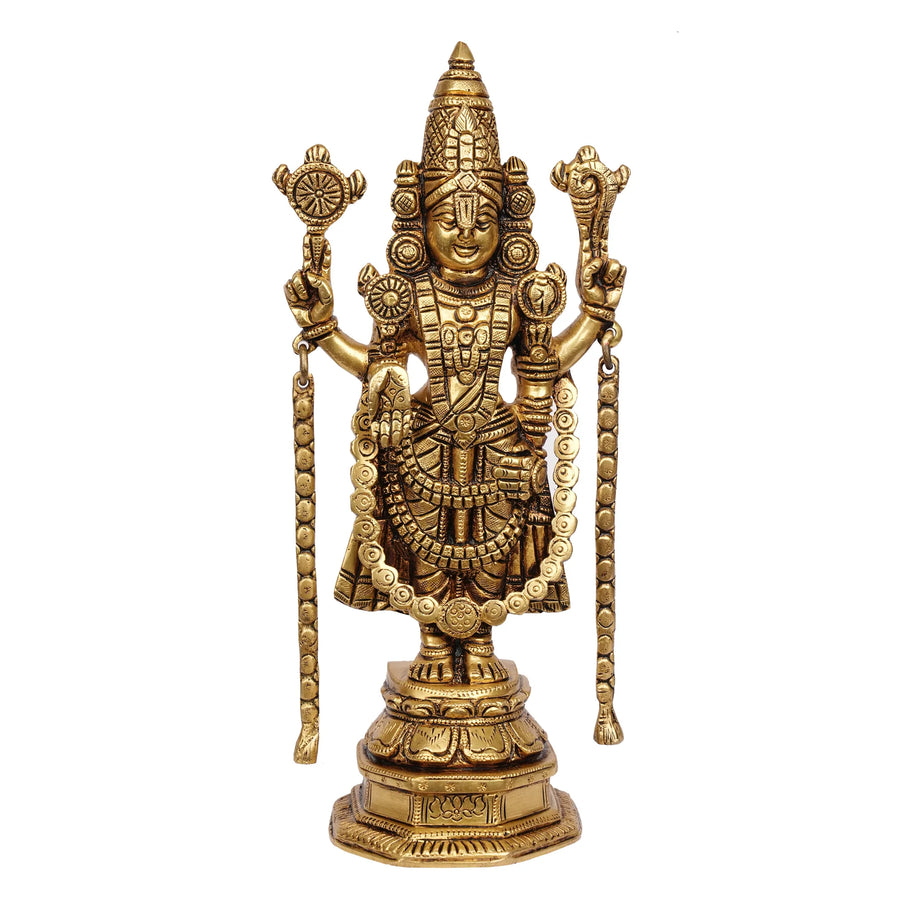 Brass Balaji Standing Idol – 10.5" Height