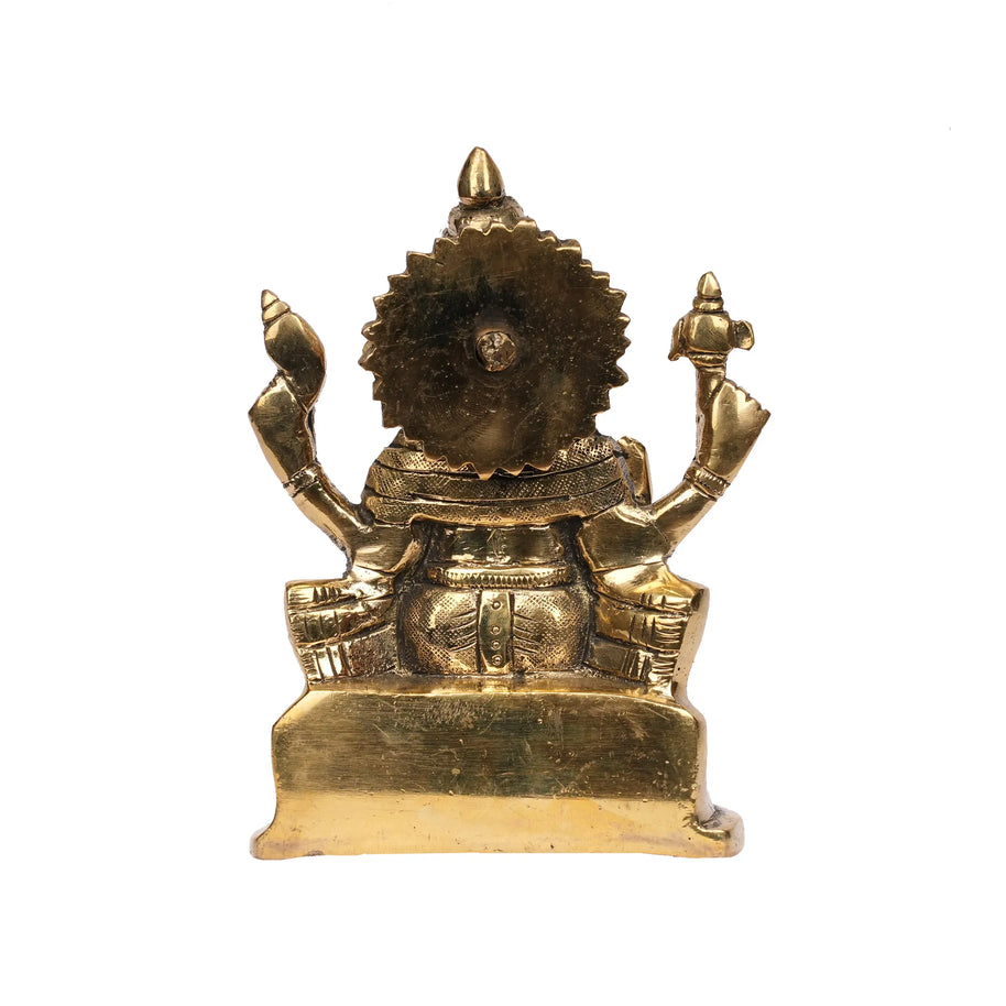 Handcrafted Brass Sitting Ganesha – 5.5