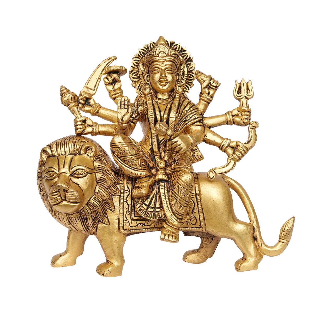 Brass Sitting Durga – 6.5