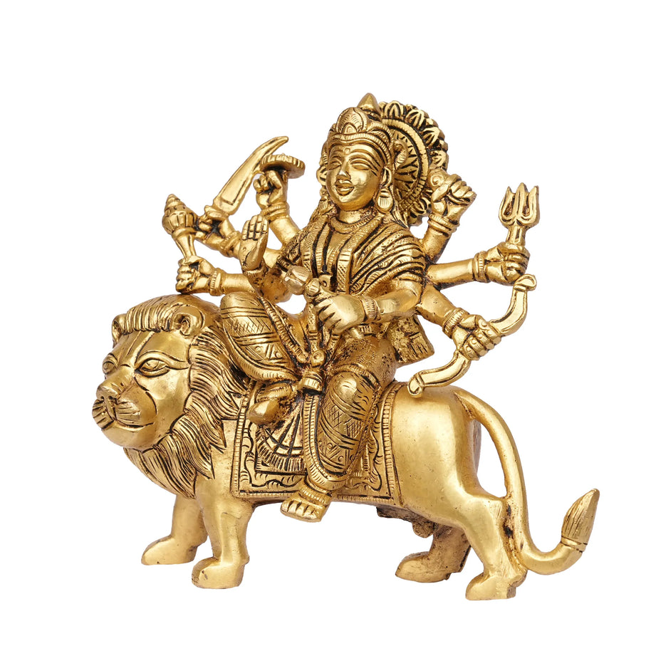 Brass Sitting Durga – 6.5