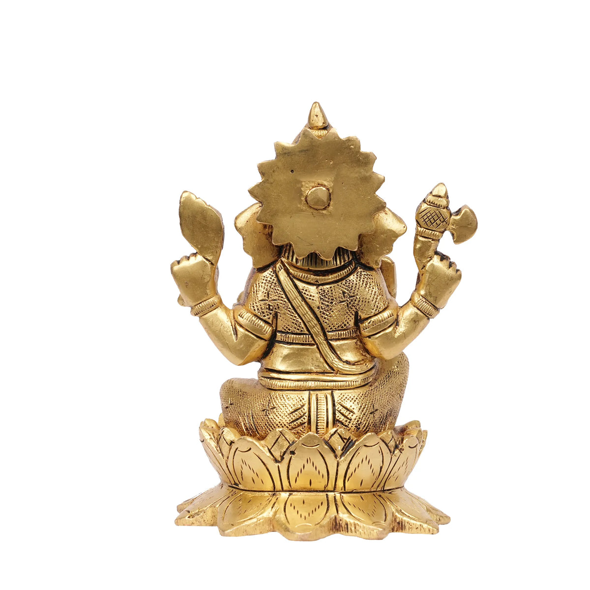 Brass Lotus Ganesha – 4.5