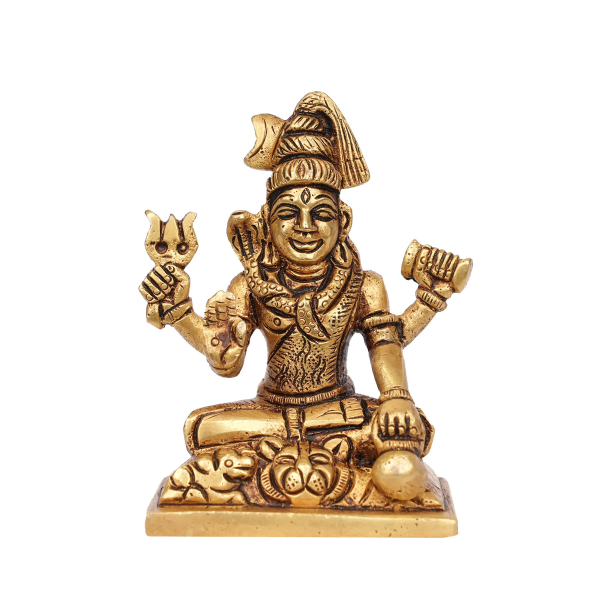 Brass Lord Shiva Sitting Idol – 3.25