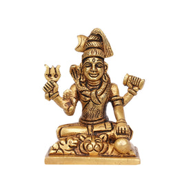 Brass Lord Shiva Sitting Idol – 3.25