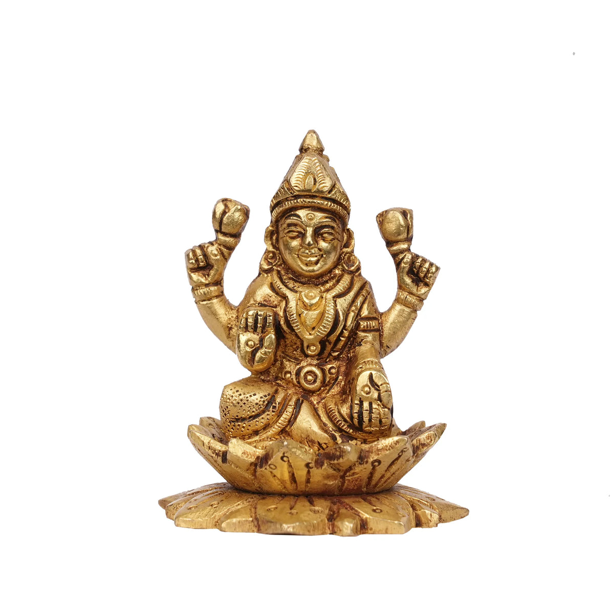 Brass Lotus Lakshmi Idol – 3