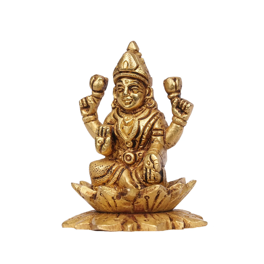 Brass Lotus Lakshmi Idol – 3