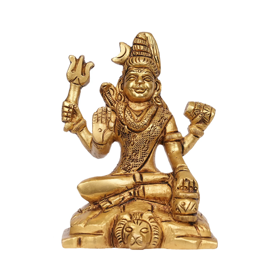 Brass Sitting Shiva Statue – 4" Height