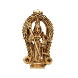 Brass Murugan Idol in Frame – 4 Inch Height