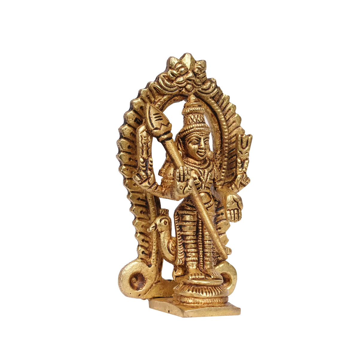 Brass Murugan Idol in Frame – 4 Inch Height