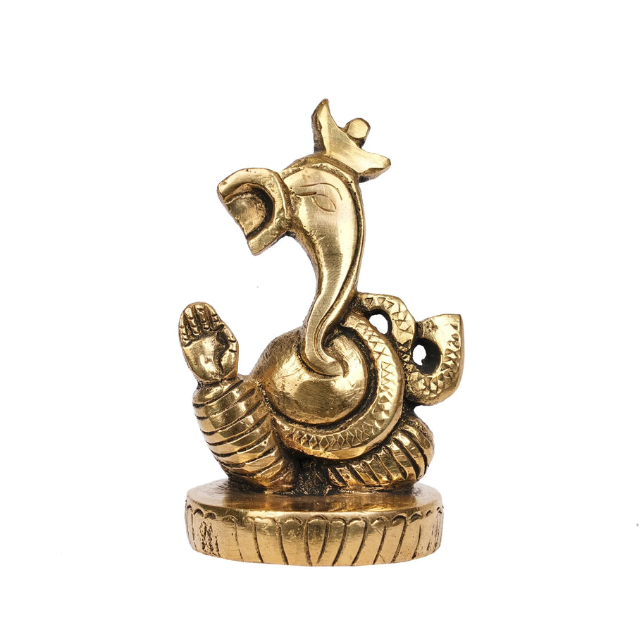 Brass Modern Om Ganesha – 3.5" Height