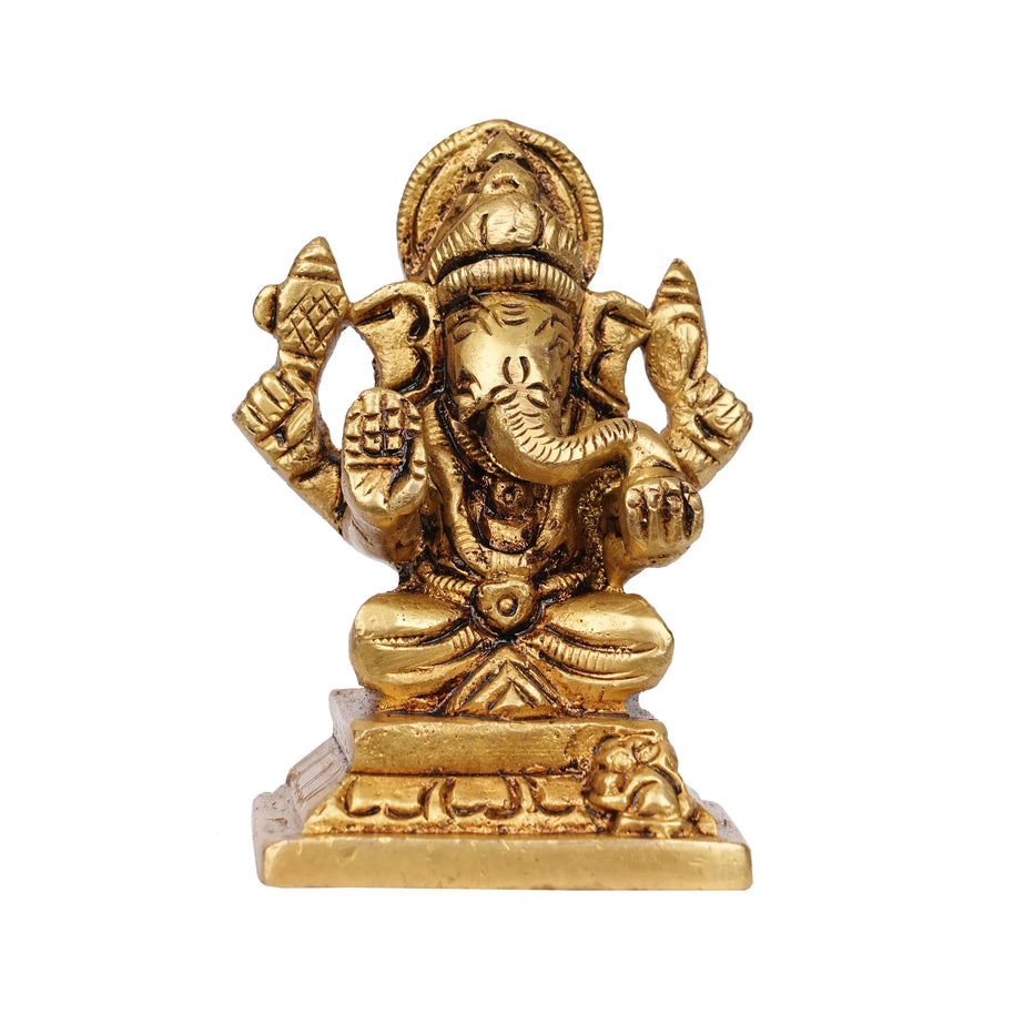 Brass Ganesha Statue – 2.5" Height