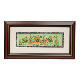 Handcrafted Silk Painting with Green Background – 9