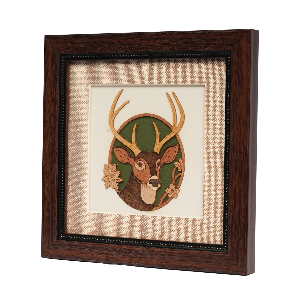 Sambar Deer – Handcrafted Wooden Artwork | 8×8 Inch
