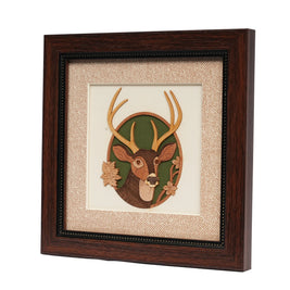 Sambar Deer – Handcrafted Wooden Artwork | 8×8 Inch