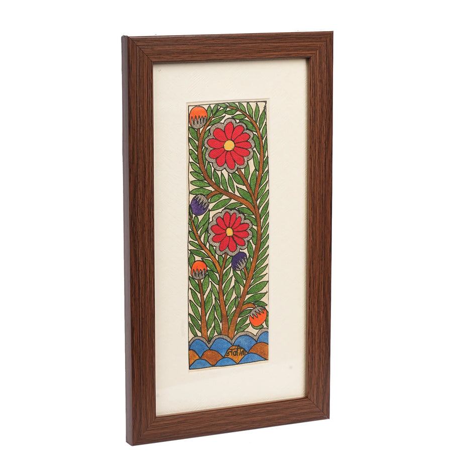 Handcrafted Madhubani Flower Painting – 11