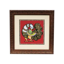 Handcrafted Traditional Peacock Painting – 6 × 6 Inches