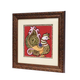 Handcrafted Traditional Peacock Design Painting – 6 × 6 Inches
