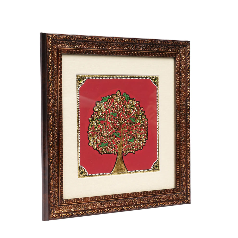 Handcrafted Traditional Tree Painting – 6 × 6 Inches