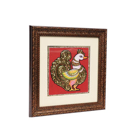Handcrafted Traditional Peacock Painting – 6 × 6 Inches