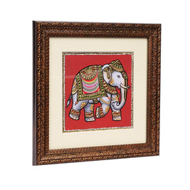 Handcrafted Traditional Elephant Painting – 6 × 6 Inches