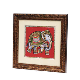 Handcrafted Traditional Elephant Painting – 6 × 6 Inches