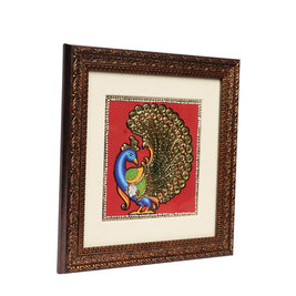Handcrafted Traditional Peacock Painting – 6 × 6 Inches