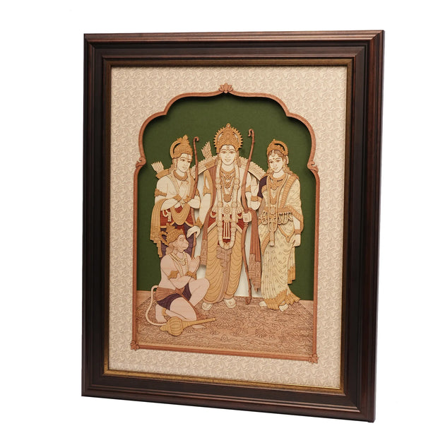 Wooden Ram Darbar Wall Décor – 16 × 13 Inch