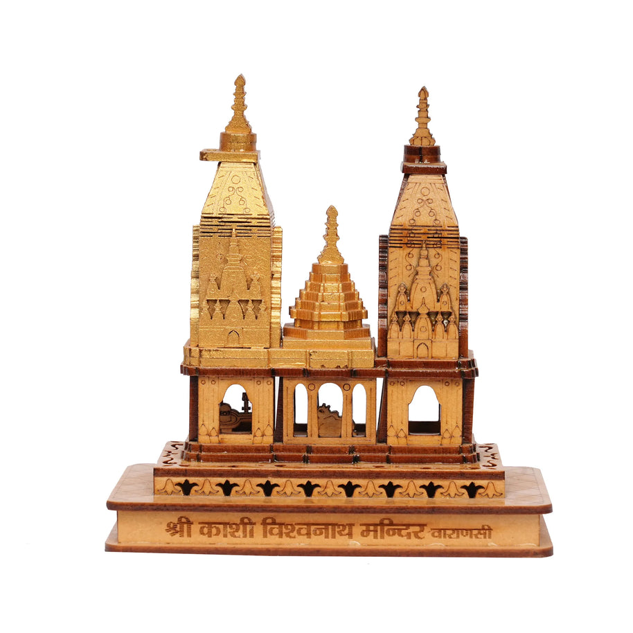 Handcrafted Wooden Kashi Vishwanath Temple – 5" Height