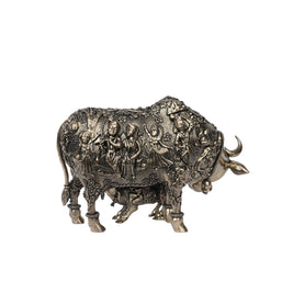 Brass Krishna Story with Cow – 4