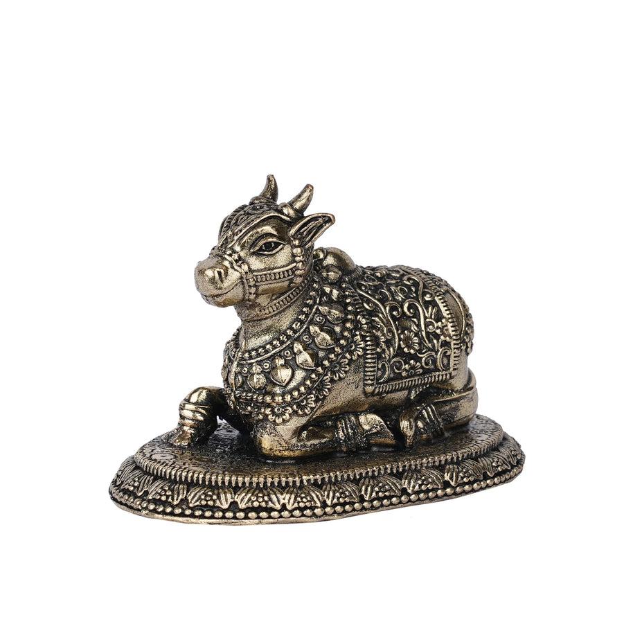 Brass Nandi Sitting Idol – 2" Height