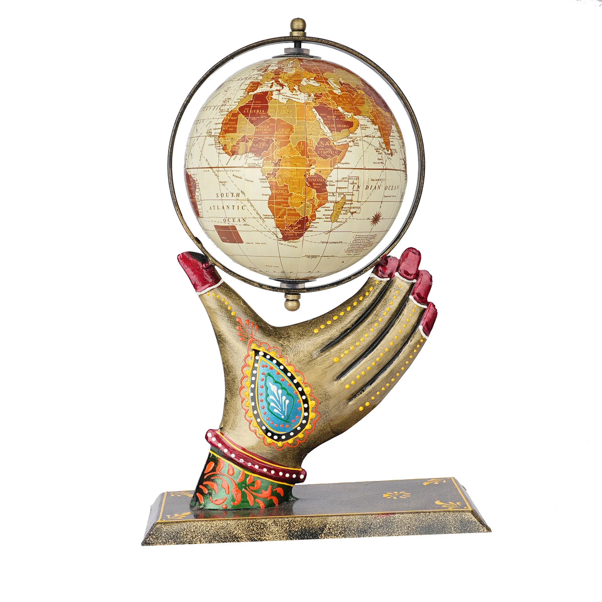 Metal Globe with Hand – 11