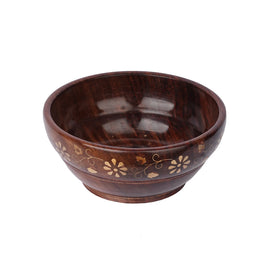 Wooden Bowl with Brass Work  – 6