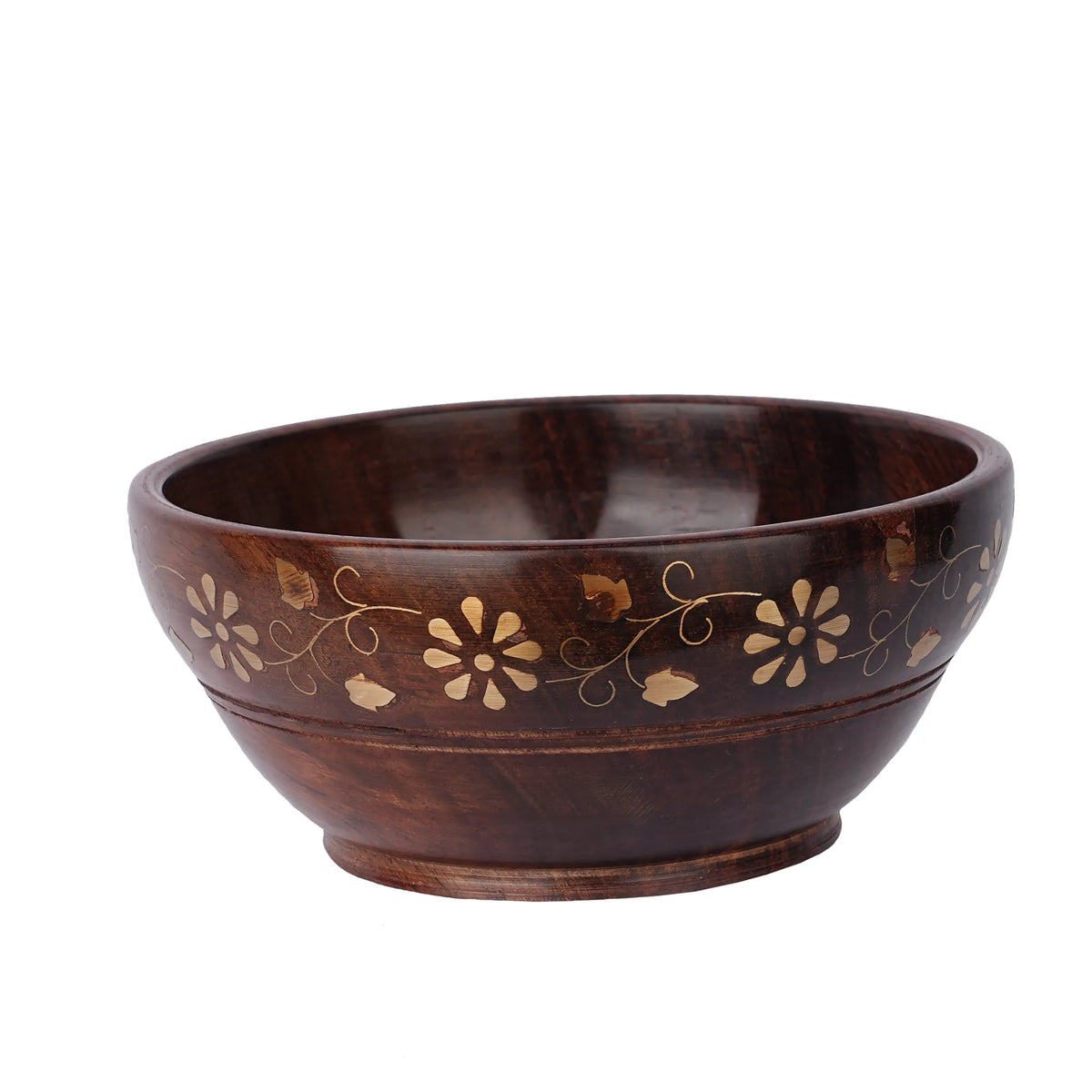 Wooden Bowl with Brass Work  – 6