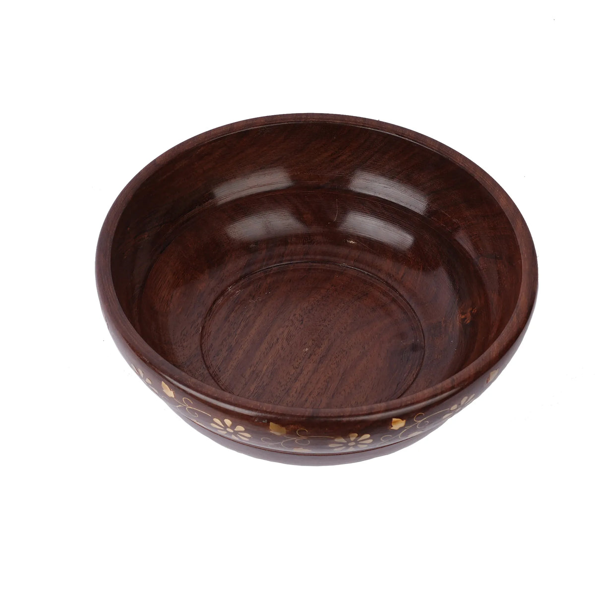 Wooden Bowl with Brass Work – 8