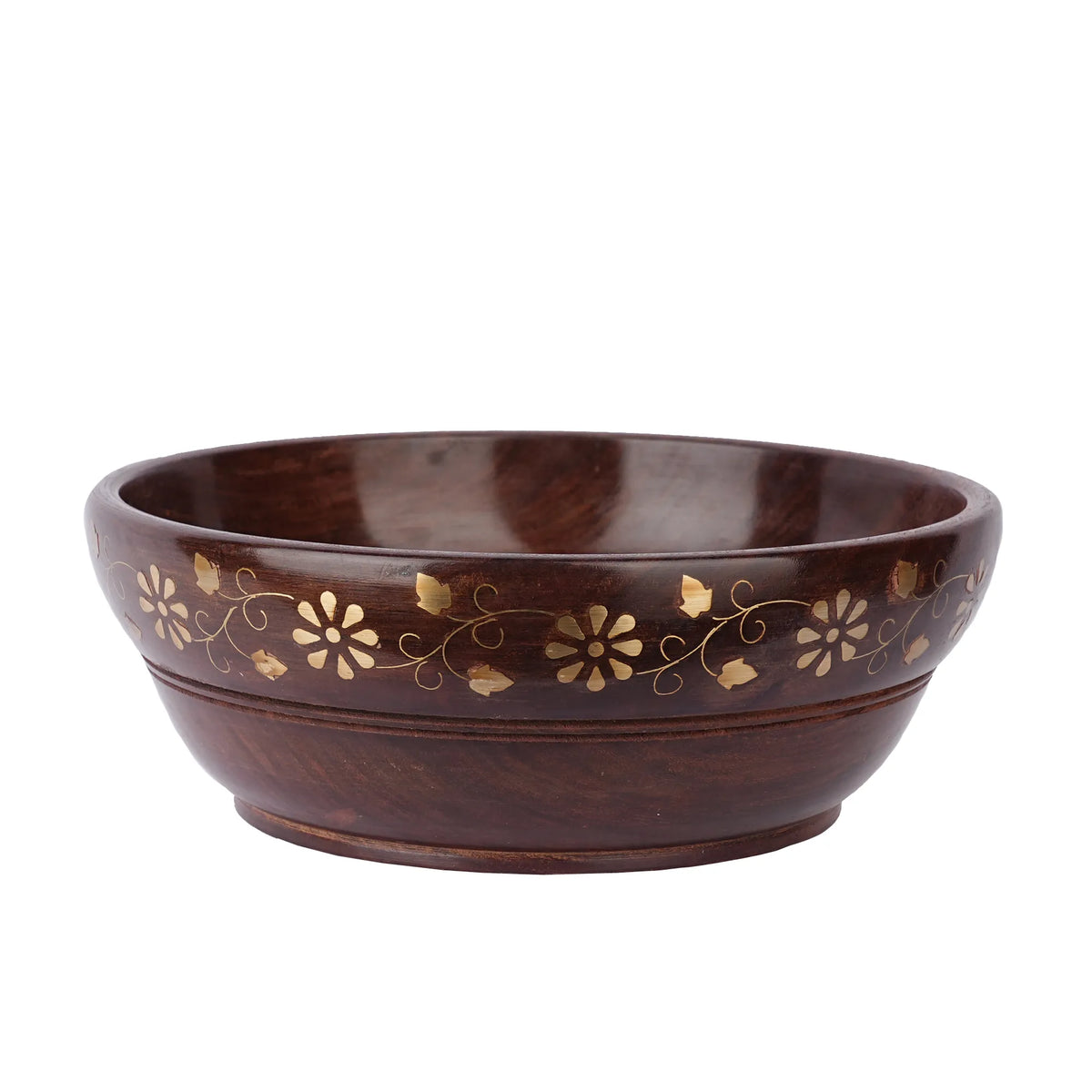 Wooden Bowl with Brass Work – 8