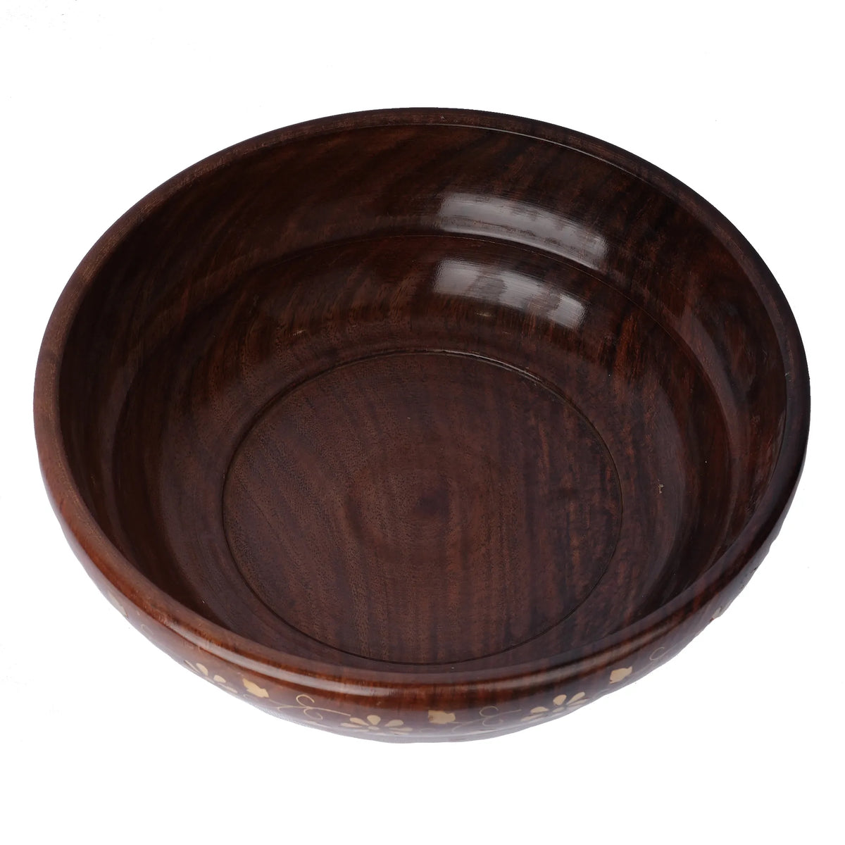 Wooden Bowl with Brass Work – 9