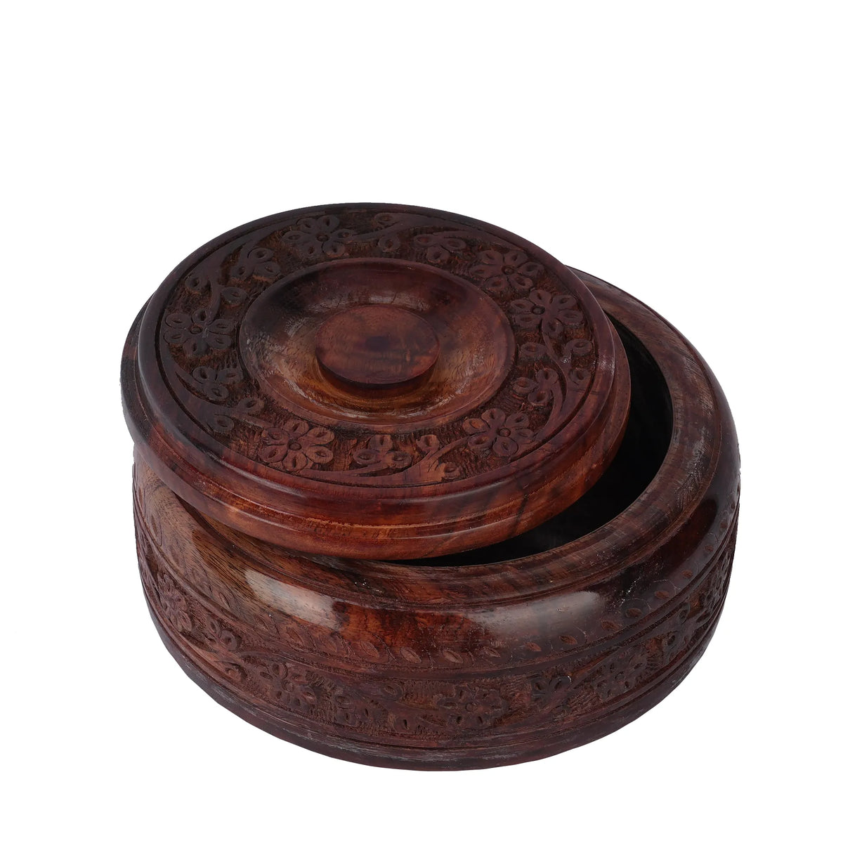Wooden Carved Decorative Bowl – 7 × 7 Inches