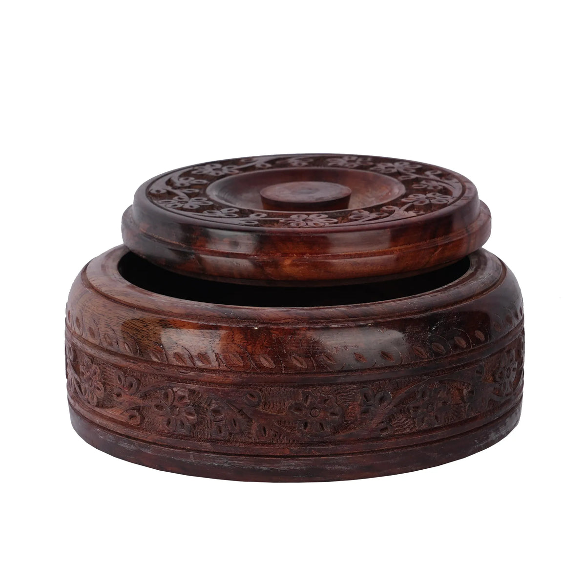 Wooden Carved Decorative Bowl – 7 × 7 Inches