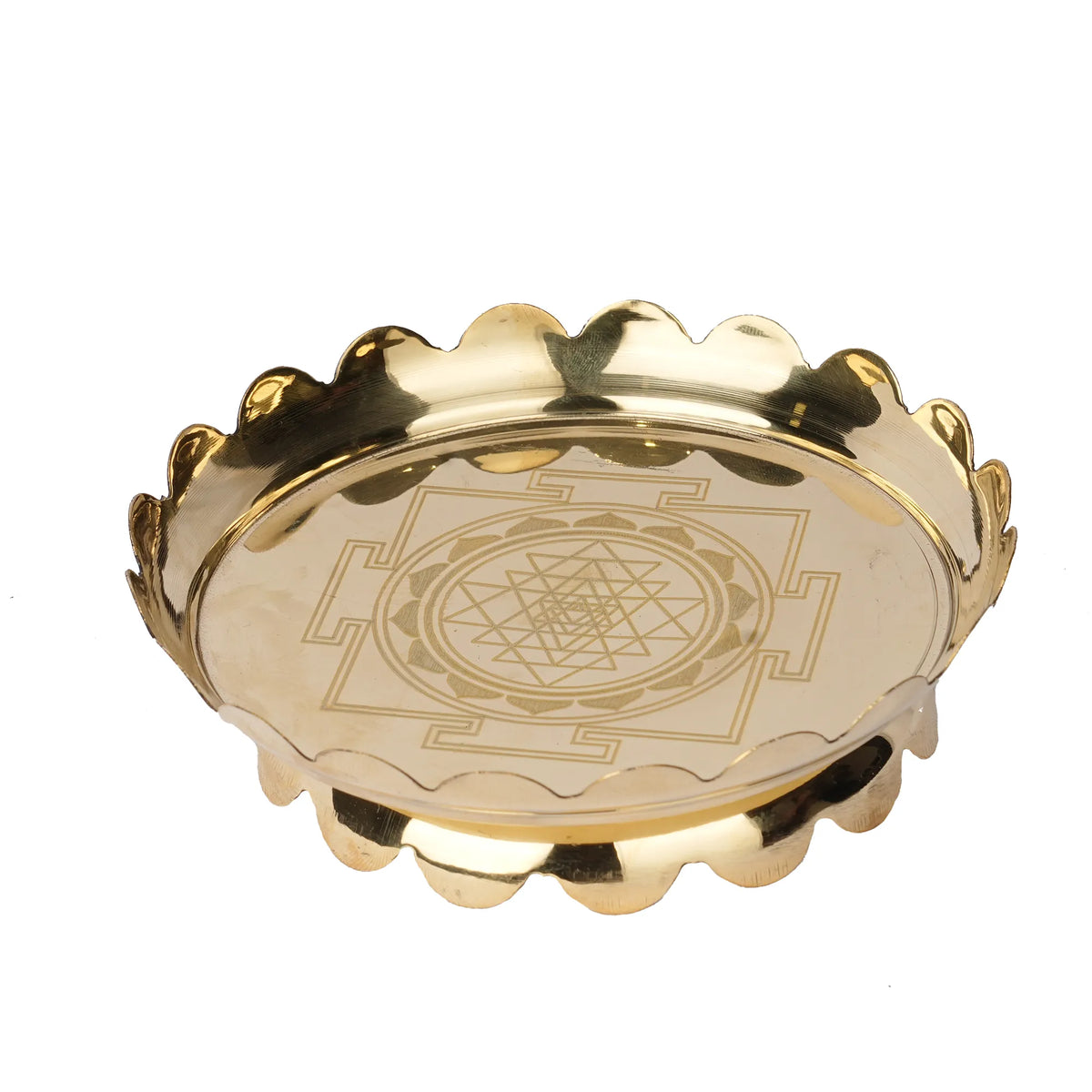 Brass Yantra Lotus Plate – 1.5