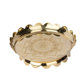 Brass Yantra Lotus Plate – 1.5