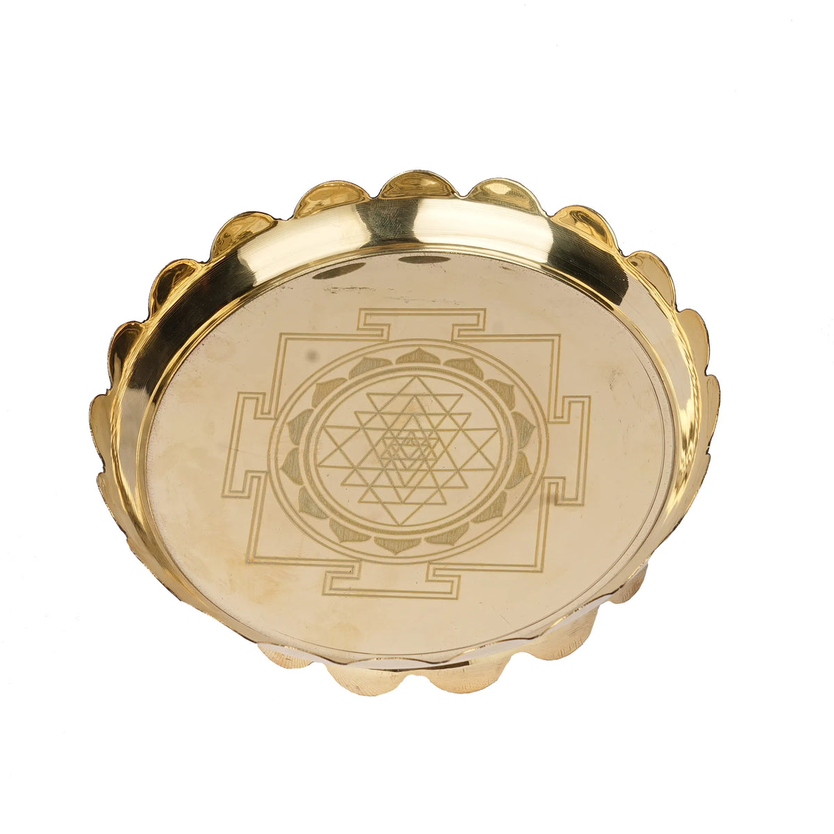 Brass Yantra Lotus Plate – 1.5