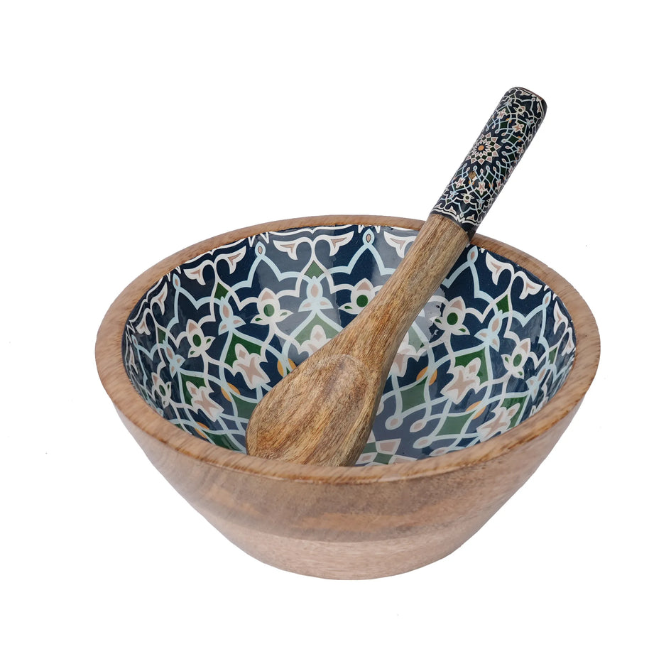 Wooden Bowl with Printed Design – 3