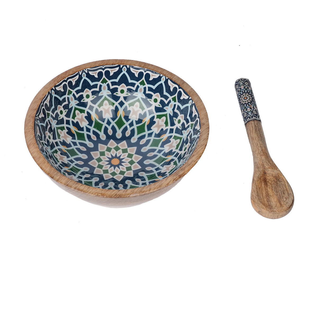 Wooden Bowl with Printed Design – 3