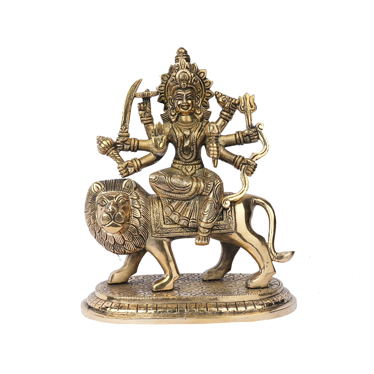 Brass Durga Sitting on Lion – 9