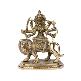 Brass Durga Sitting on Lion – 9