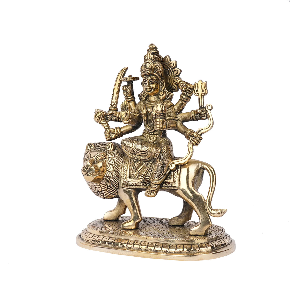 Brass Durga Sitting on Lion – 9