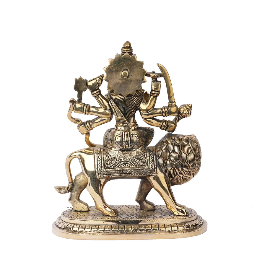 Brass Durga Sitting on Lion – 9