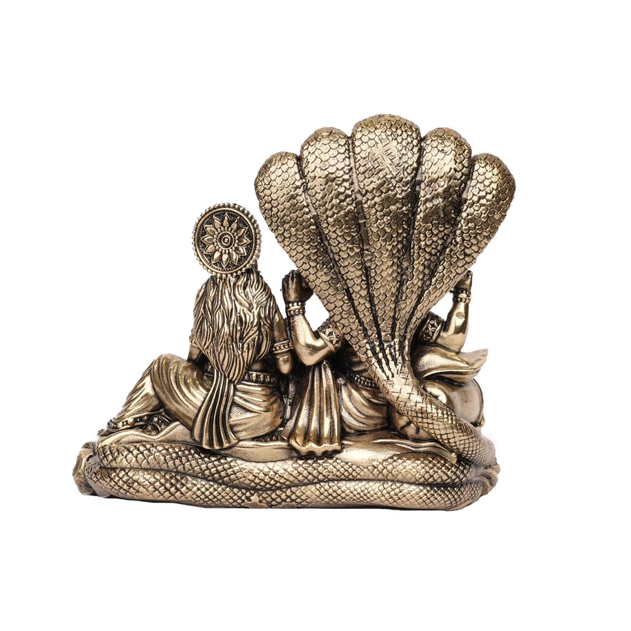 Handcrafted Brass Vishnu Lakshmi Idol | Lord Vishnu and Goddess Lakshmi – 4