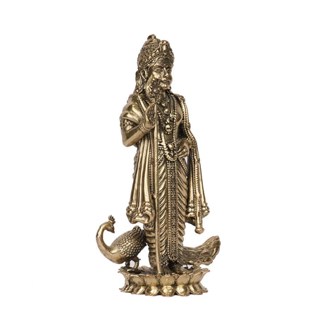 Handcrafted Brass Standing Murugan Idol | Lord Murugan Statue – 6" Height