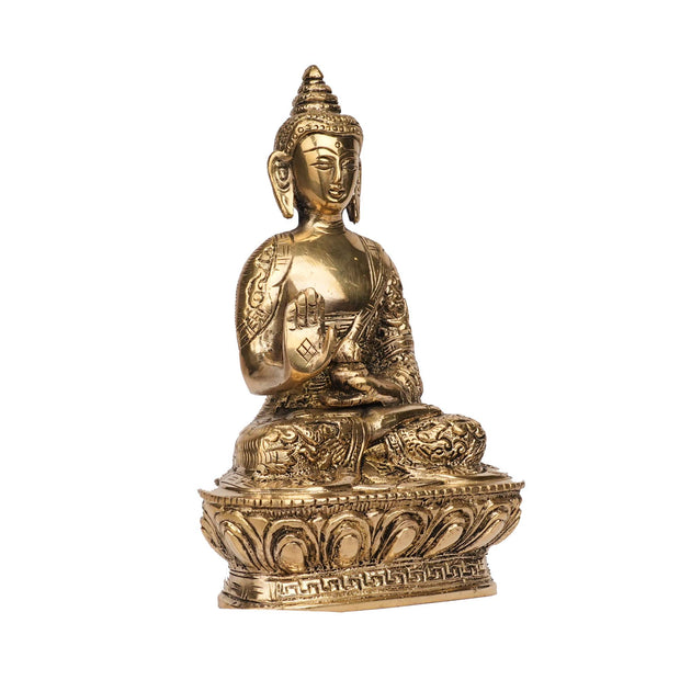 Handcrafted Brass Sitting Buddha Idol | Meditating Buddha Statue – 7" Height