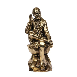 Handcrafted Brass Sitting Sai Baba Idol | Shirdi Sai Baba Statue – 5